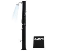 Douche extérieure chauffante solaire de 360 litres | Pluie à 360 ° et pulvérisateur portatif de 1,8 m | Douche de piscine autoportante avec robinet à pied | Réglage de l'eau chaude et froide | Douche