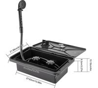 Douche extérieure pour camping-car/caravane/bateau - Kit cabine de douche - Commutateur chaud/froid - Pomme de douche et tuyau - Serrure avec clés - Noir