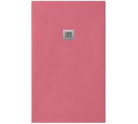 Douche italienne 95x145 cm, gamme Vulcano Line Slim, couleur rose vieilli RAL 3014, fabriquée en résine et en poudre de marbre, avec bonde de vidange offerte – FRASCIO