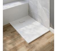 Douche italienne - Modèle DV-EU1SB0428 - 90 x 90 cm - Acrylique - Antidérapante - Kit de vidange avec couvercle