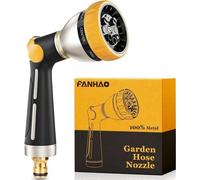 Douche manuelle de jardin, buse métallique 100% durable avecau pouce, pulvérisateur d'eau à haute pression avec 8 modèles de pulvérisation réglables pour arroser les plantes et doucher les animaux dom