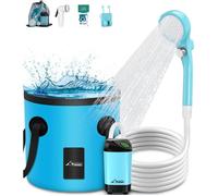 Douche portable camping - Affichage numérique intelligent - Batterie 4500mAh - Autonomie 90 min - Seau pliable 20L