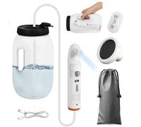 Douche portable de camping - Réservoir d'eau de 2,5 l avec deux buses - Douche de bidet électrique - Jet d'eau réglable USB-C - Rechargeable - Idéal pour les personnes âgées, les femmes enceintes et