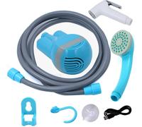 Douche portable Outdoor/Indoor -USB -rechargeable Pompes de tête de douche rechargeables à main avec 2 D��senseurs pour Camping -Voiture Piscine de lavage
