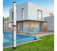 Douche solaire 40 litres - Douche de jardin, eau chaude grâce à l'énergie solaire, température maximale de 60°C, sans raccordement électrique, douche d'extérieur, douche pour piscine, idéale pour le c