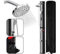 Douche solaire 60 L avec housse de protection, douchette à main, robinet argenté Douche de piscine Douche de jardin Douche de camping Jardin