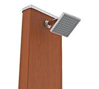 Douche solaire aluminium aspect bois ronde 32 litres