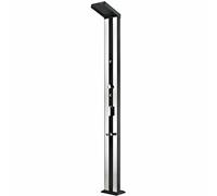 Douche solaire Anais deluxe 38L avec rince pieds et brumisateur - Noir Argent