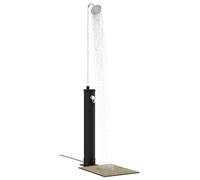 Douche solaire avec pommeau de douche, capacité de 20 litres, en PVC, ABS et alliage de zinc, de couleur noire