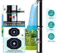 Douche solaire, capacité 60 L, réglage de la température, noir et argent