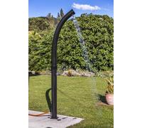 Douche solaire courbée d'extérieur en PVC noir - 22 l - robinet réglable