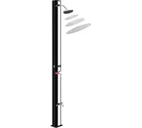 Douche solaire de 35 litres avec pommeau de douche en acier inoxydable, diamètre 300 mm. Douche pour piscine, douche de camping, douche d'extérieur avec pédiluve et robinet mélangeur. Douche solaire p