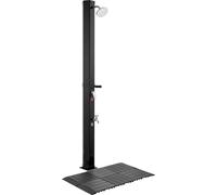 Douche solaire de 35 litres, hauteur de pomme de douche de 195 cm, douche extérieure, avec kit de sol et robinet à pied, réglage de l'eau chaude et froide, autonome pour piscine, plage ou jardin, coul