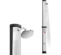 Douche solaire de 40 litres, douche de jardin solaire de 216 cm de hauteur, pommeau de douche à effet pluie pivotant, température maximale de 60°C, douche d'extérieur avec robinet et kit de connexion