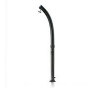 Douche solaire courbée d'extérieur en PVC noir - 22 l - robinet réglable