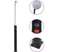 Douche solaire de jardin, modèle exclusif, noire, 215 cm, capacité de 8 litres