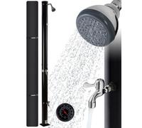 Douche solaire douche de jardin 20 litres - 221 cm - Douche extérieure avec thermomètre et douche de pieds