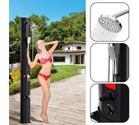 Douche solaire Douches de jardin Douche de piscine Thermomètre jusqu'à 60 °C Douche de piscine Camping 60 L Avec douchette À main Avec housse de protection noire