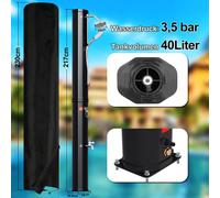 Douche solaire Douches de jardin Douche de piscine Thermomètre jusqu'à 60 °C Douche de piscine Camping 40 L Avec douchette À main Avec housse de protection noire