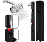 Douche solaire Douches de jardin Douche de piscine Thermomètre jusqu'à 60 °C Douche de piscine Camping 60 L Avec douchette À main Avec housse de protection noire