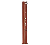 Douche solaire droite alu aspect bois 40 l avec rince-pieds et brumisateur