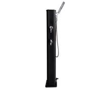 Douche solaire droite Alu Noir 20 L avec rince pied