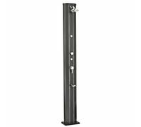 Douche solaire droite Alu noir 40 L avec rince-pieds et brumisateur