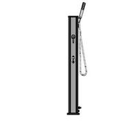 Douche solaire droite Alu Noir/Argent 20 L avec rince pied