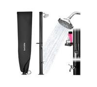 Douche solaire écologique avec étagère noire construction résistante 20 l mitigeur monocommande