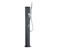 Douche Solaire Extérieur Jolly Go Formidra 20L 24x26x120cm - Aluminium - Douchette Amovible, Mitigeur et Rince Pieds 24x26x120cm - Anthracite