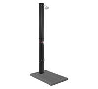 Douche solaire extérieure 35 L avec plaque de base de douche gris foncé en WPC