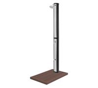 Douche solaire extérieure 35 L noir/argent plaque de base de douche marron WPC