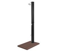 Douche solaire extérieure 35 L noir plaque de base de douche marron en WPC
