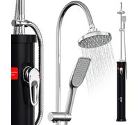 Douche solaire Izrielar 20 L avec robinet et demi-colonne - housse de protection, bouchon de vidange, douchette à main inclus (douche de jardin, douche de piscine, camping)