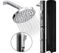 Douche solaire Jopassy Pression maximale 3,5 bars Pomme de douche pivotante Douche de piscine pour le jardin jusqu'à 60 °C Température réglable 60 L Avec douchette À main Avec housse de protection Arg
