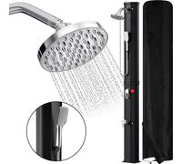 Douche solaire jusqu'à 60 °C Température réglable Douche de camping Douche de jardin Douche extérieure 60 L Avec douchette À main Avec housse de protection Noir