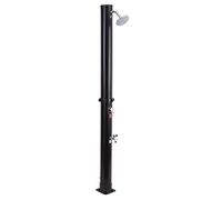 Douche Solaire MOOREA Noire 18 L, Réservoir PVC, Pommeau ABS, Mitigeur Alliage de Zinc, Rince-Pieds Intégré, Pression Max 3,5 bar, Température Max 60°C