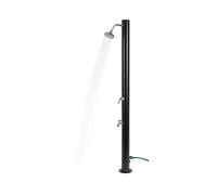 Douche Solaire noire Ø 15cm 20L Chauffe eau Hauteur 217cm 3.5Bar Pommeau et Mitigeur Chromés Douche de Jardin KZ