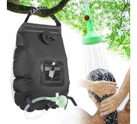 Douche solaire, outil de bain solaire amovible de 20 litres avec pommeau de douche et tuyau flexible - Douche de camping portable - Pour plage, extérieur, cabine de voyage intérieure