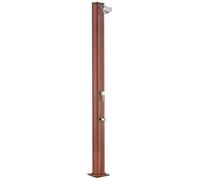 Douche solaire - PISCINE CENTER O'CLAIR - Alu aspect bois 32L - Pommeau de douche et rince-pieds