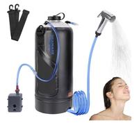 Douche solaire portable - Capacité 12L - Pompe à pression automatique - Valve d'échappement automatique