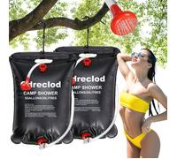 Douche solaire portable - Lot de 2 sacs - Capacité 20L - Pliable et compact - Matériaux écologiques PVC