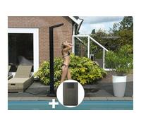 Douche solaire 35 L Solaris Premium LED + Plancher solaire Anthracite - Ubbink