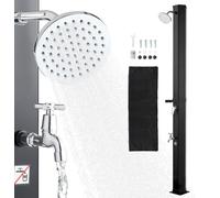 Douche solaire SucceBuy 35 L, douche de jardin solaire d'une hauteur de 2 160 mm, douche de piscine avec porte-savon, régulation de la température pour l'eau chaude et l'eau froide, modèle sur pied, d