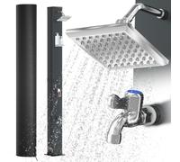 Douche solaire YRHome Premium noire, à énergie solaire, avec thermomètre et housse de protection pratique