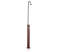 Douche solaires ronde d'extérieur en PVC aspect bois - 11x220 cm - 9 l