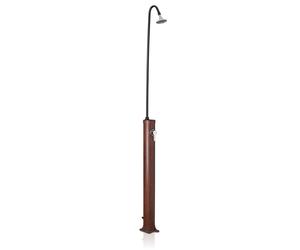 Douche solaires ronde d'extérieur en PVC aspect bois - 11x220 cm - 9 l