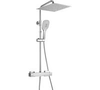 Douche thermostatique réglable avec pomme de douche à effet pluie et douchette à main, en acier inoxydable, 30 x 30 cm