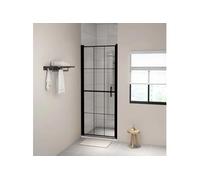 vidaXL Porte de douche en verre trempé 81x195 cm noir