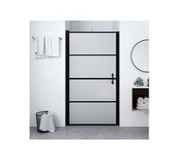 vidaXL Porte de douche en verre trempé mat 81x195 cm noir